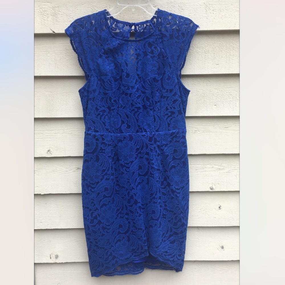 BARDOT Royal Blue Lace Dress, Size 10